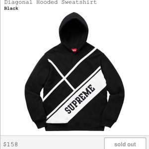 Supreme diagonal logo hoodie